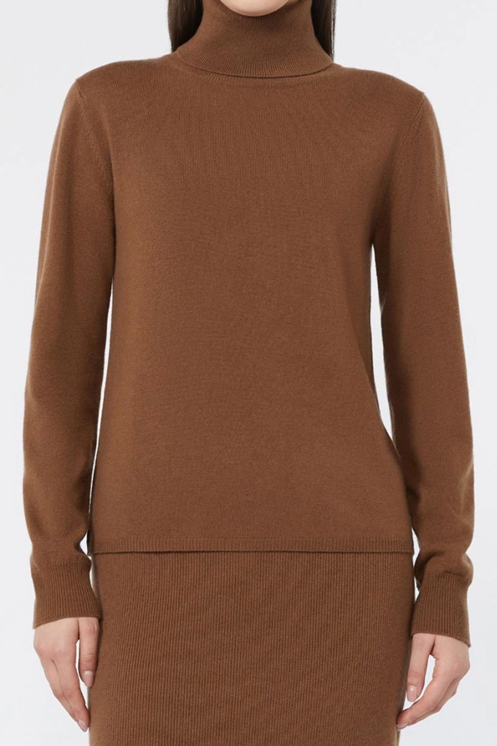Maglia dolcevita in filato di lana e cachemire MSTEDUCATA 006CUOIO Max Mara Studio 