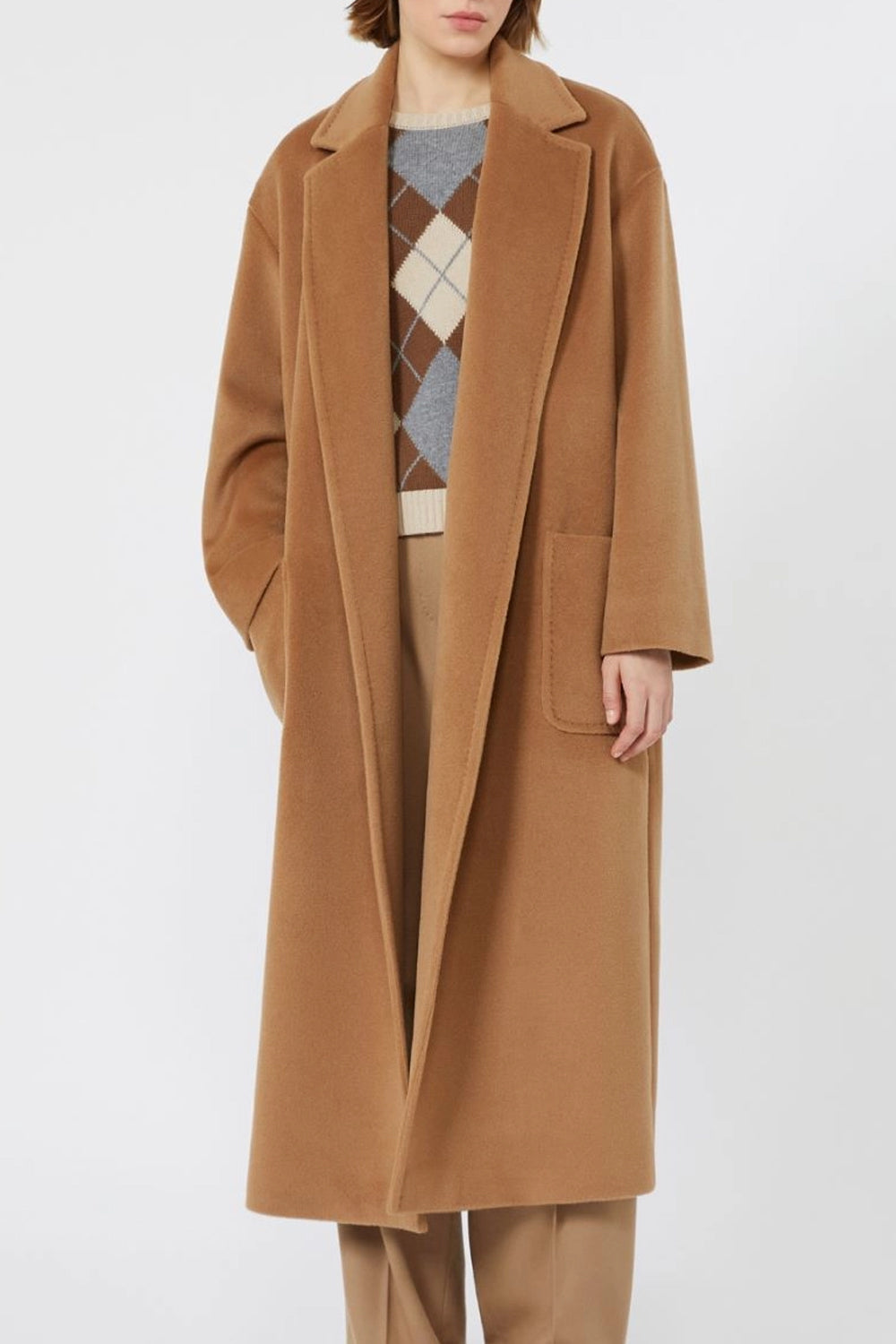 Cappotto lungo in beaver di lana MSTGIAMBO 002CAMMELLO Max Mara Studio 