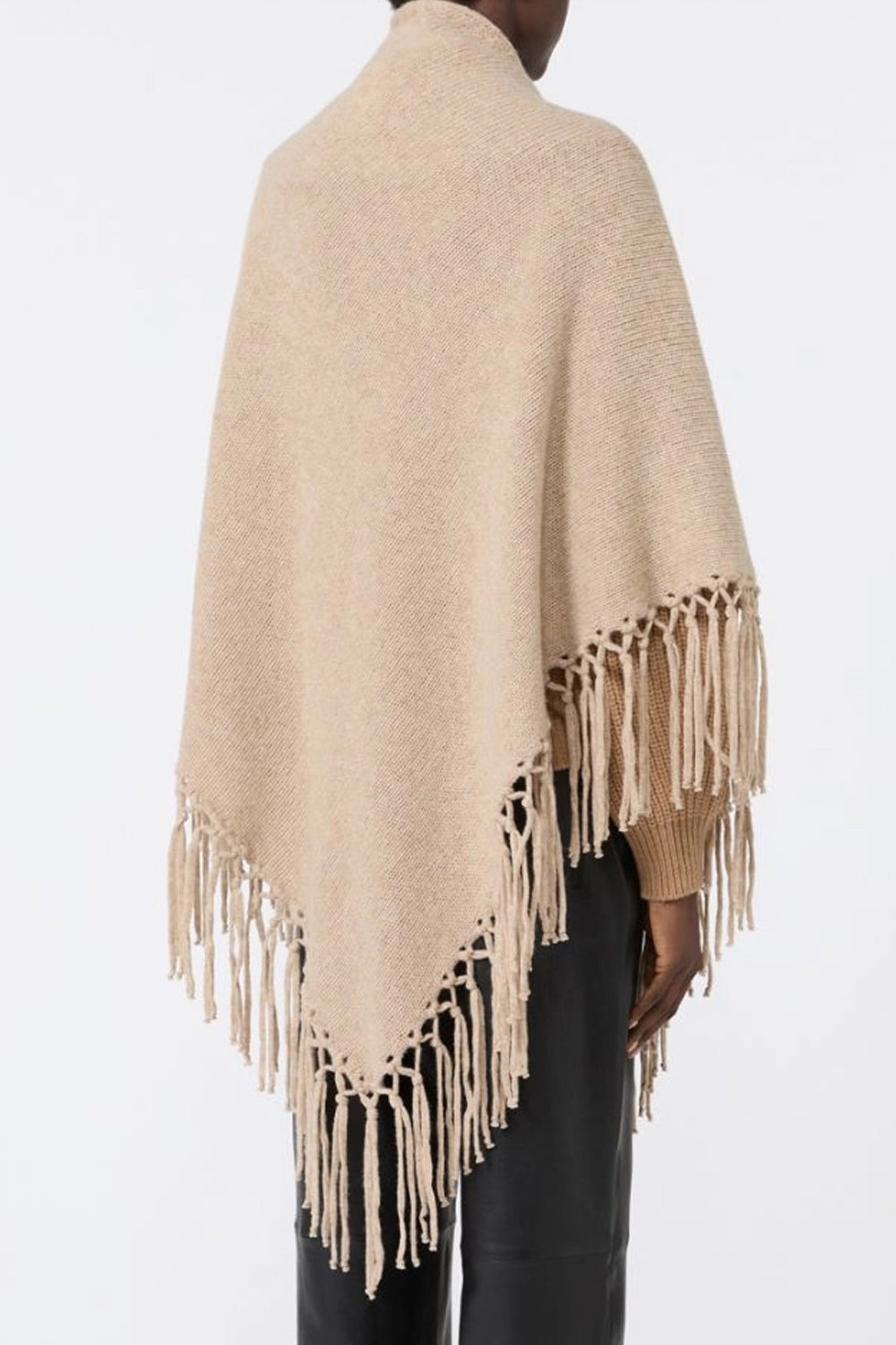 Scialle in lana con frange WKATORNADO 011CARAMELLO Max Mara Weekend 