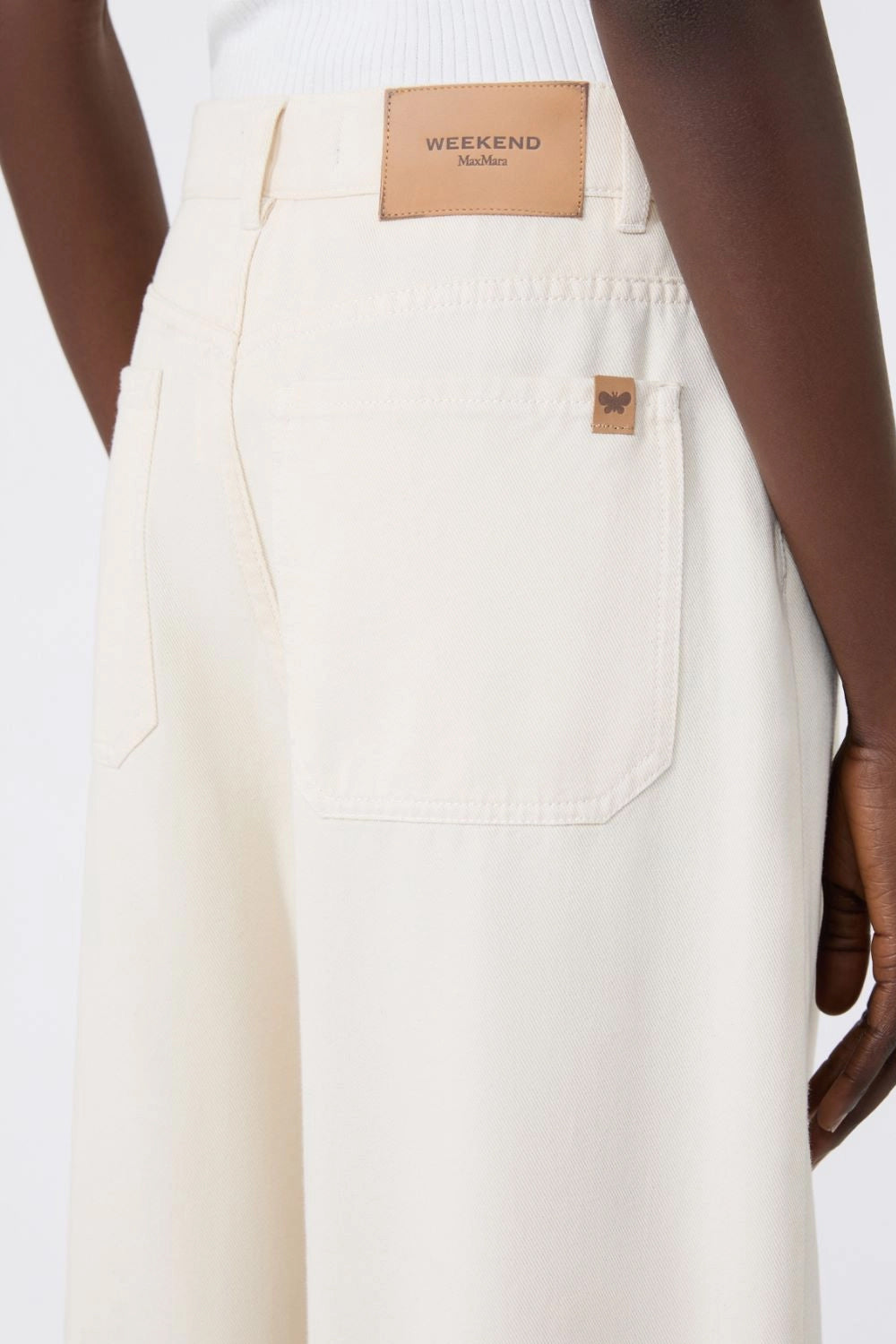 Pantalone in bull di cotone WKDCANNETI 001ECRU Max Mara Weekend 