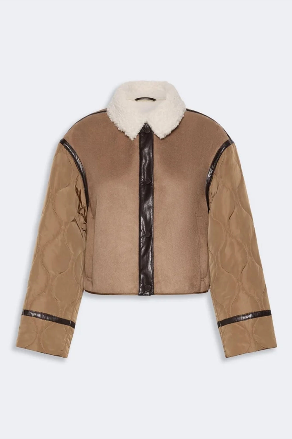 Piumino in ecosuede e tessuto tecnico trapuntato WKDGESSATI 001CAMMELLO Max Mara Weekend 