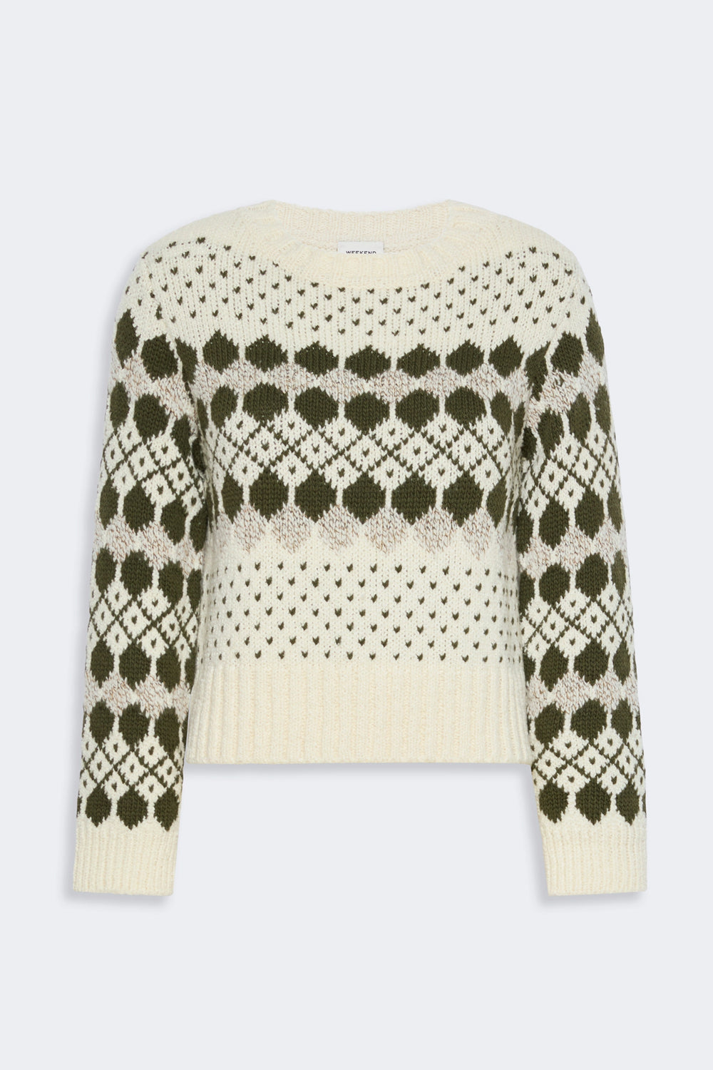 Maglia in lana e cachemire jacquard WKDRANCH 001VERDE KAKI Max Mara Weekend 