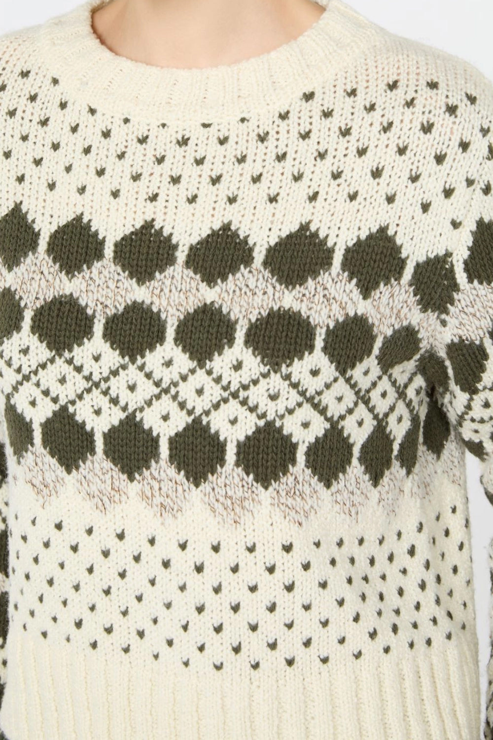 Maglia in lana e cachemire jacquard WKDRANCH 001VERDE KAKI Max Mara Weekend 