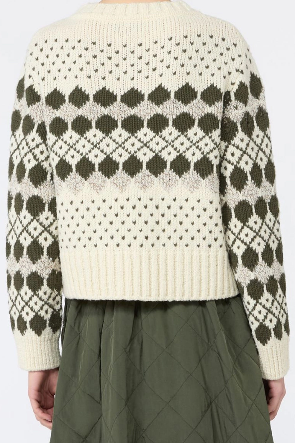 Maglia in lana e cachemire jacquard WKDRANCH 001VERDE KAKI Max Mara Weekend 