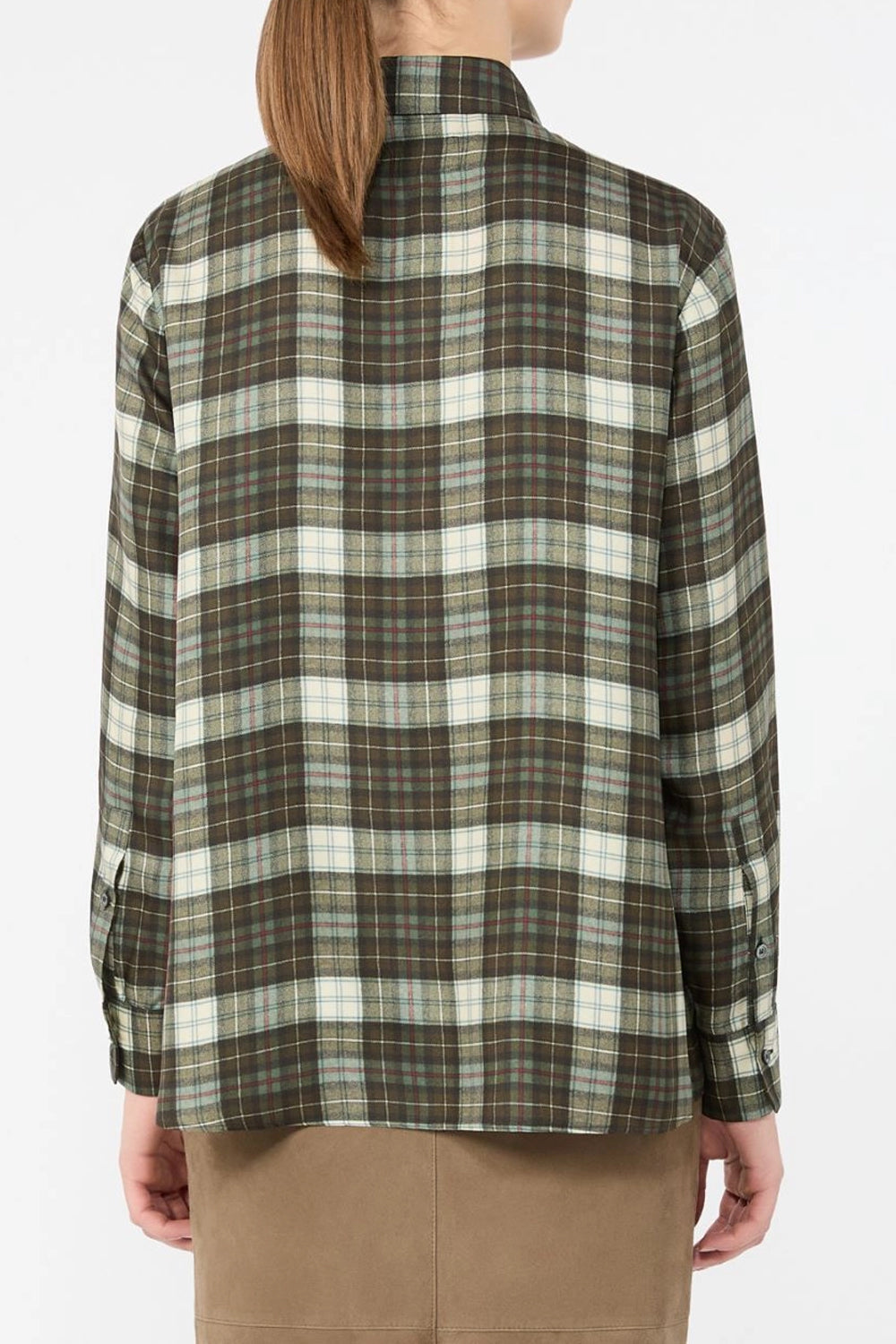 Camicia in twill di seta WKDRETE 001VERDE KAKI Max Mara Weekend 