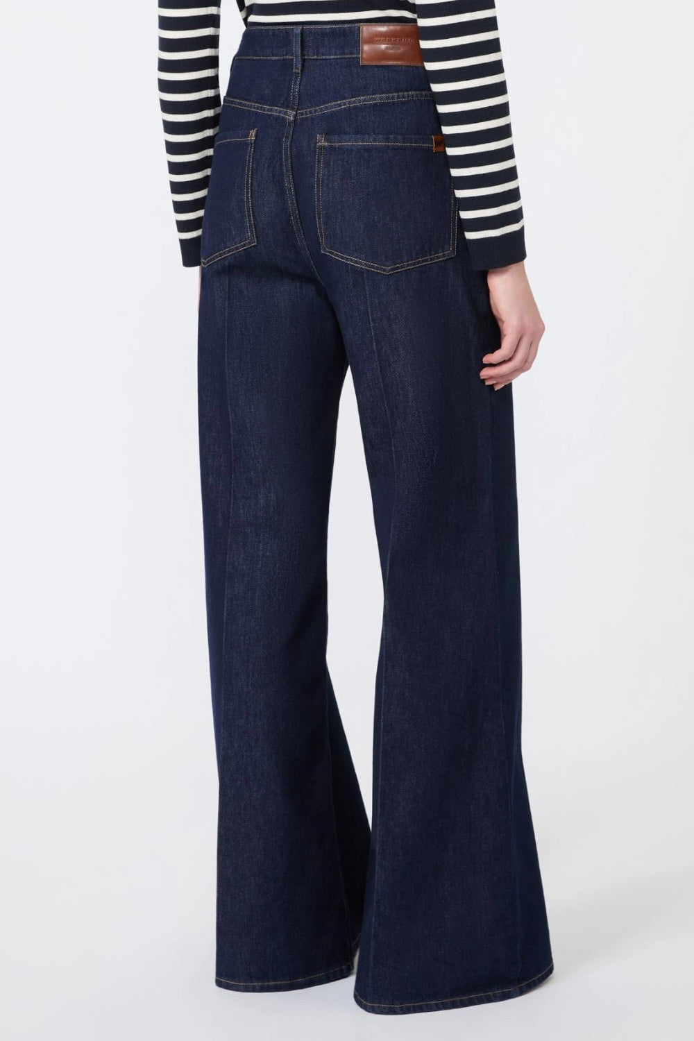 Jeans palazzo in denim di cotone WKDSPORT 001BLU Max Mara Weekend 