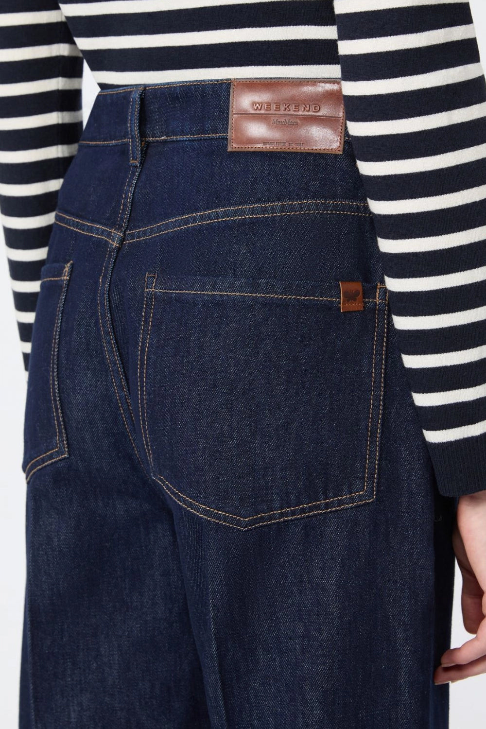 Jeans palazzo in denim di cotone WKDSPORT 001BLU Max Mara Weekend 