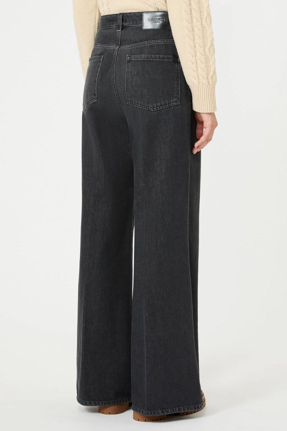Jeans palazzo in denim di cotone WKDSPORT 019NERO Max Mara Weekend 