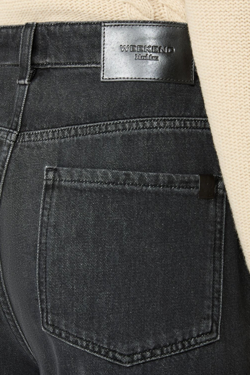 Jeans palazzo in denim di cotone WKDSPORT 019NERO Max Mara Weekend 