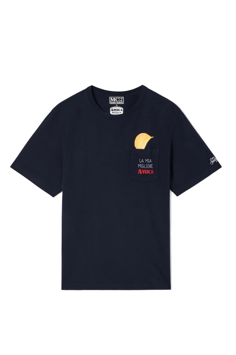 T-shirt Connor in cotone organico con stampa e ricamo Amica Chips | Special edition CONR0001 /03297M Mc2 Saint Barth 