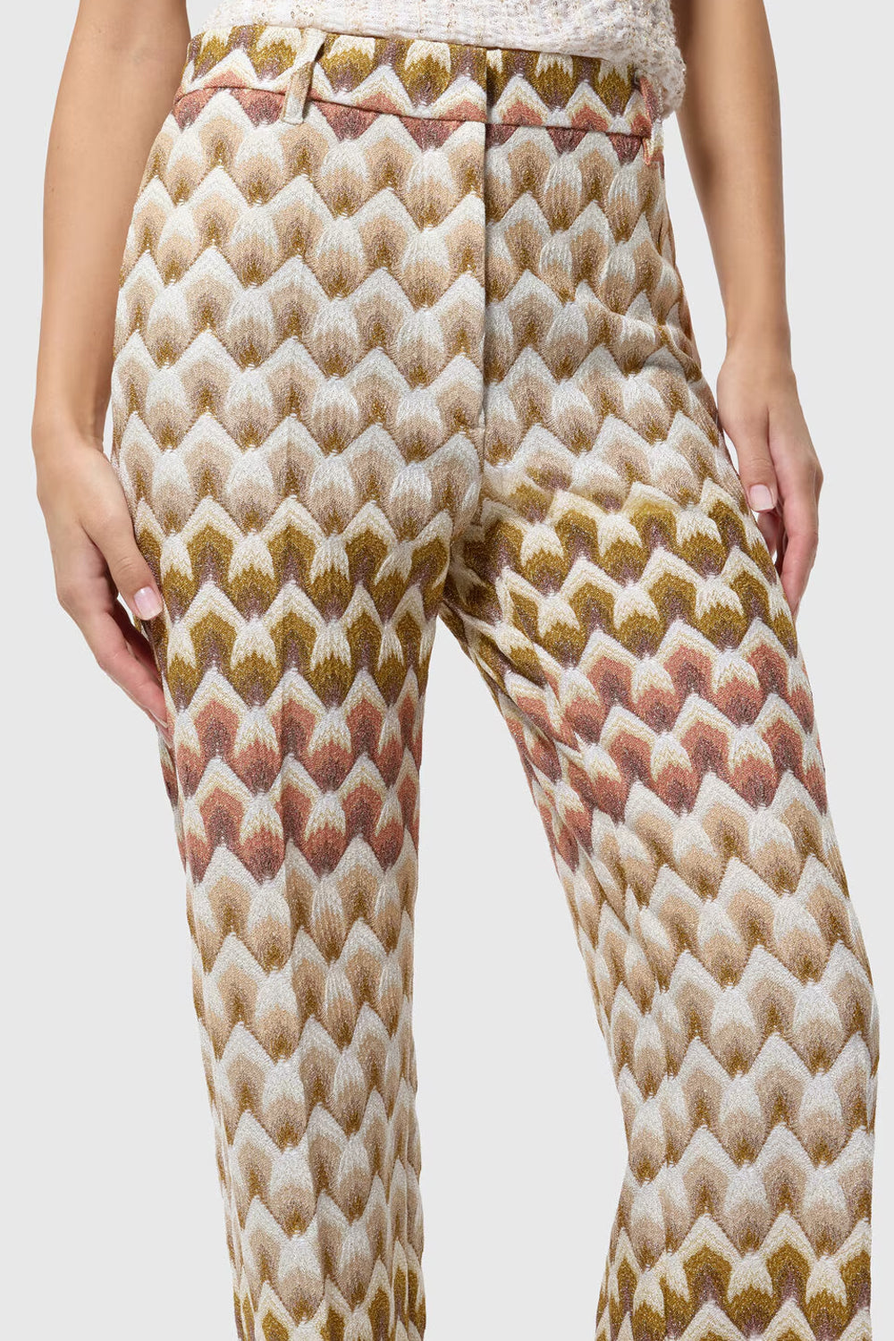 Pantaloni a gamba dritta in viscosa lamé DS26WI01 BR015LS30GA Missoni 