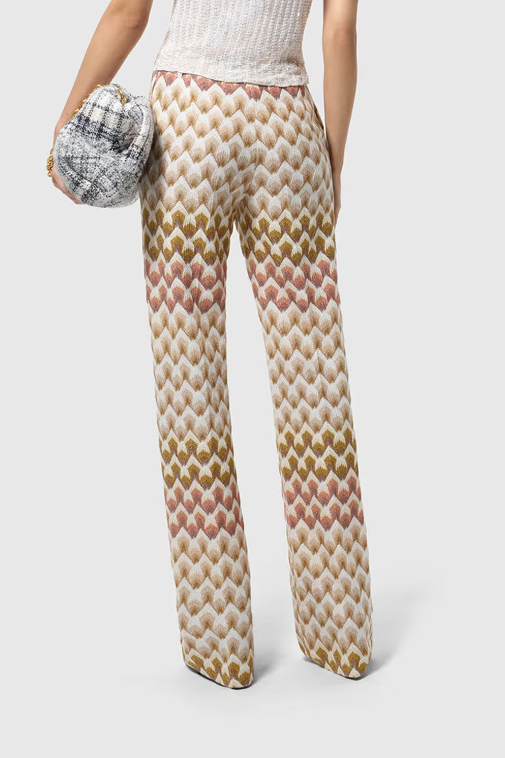 Pantaloni a gamba dritta in viscosa lamé DS26WI01 BR015LS30GA Missoni 