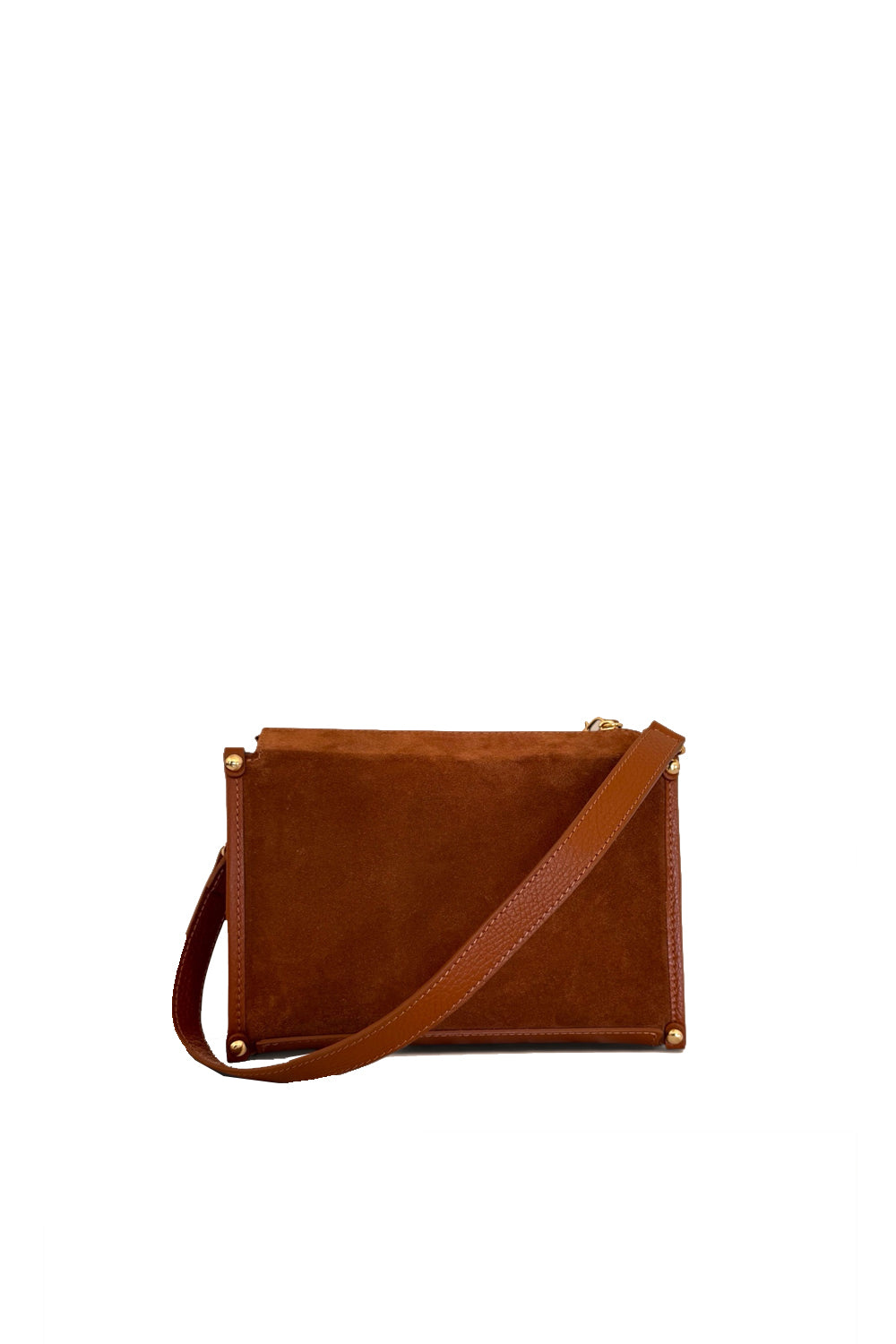borsa a tracolla in pelle e camoscio IVY CUOIO Momà Luxury 
