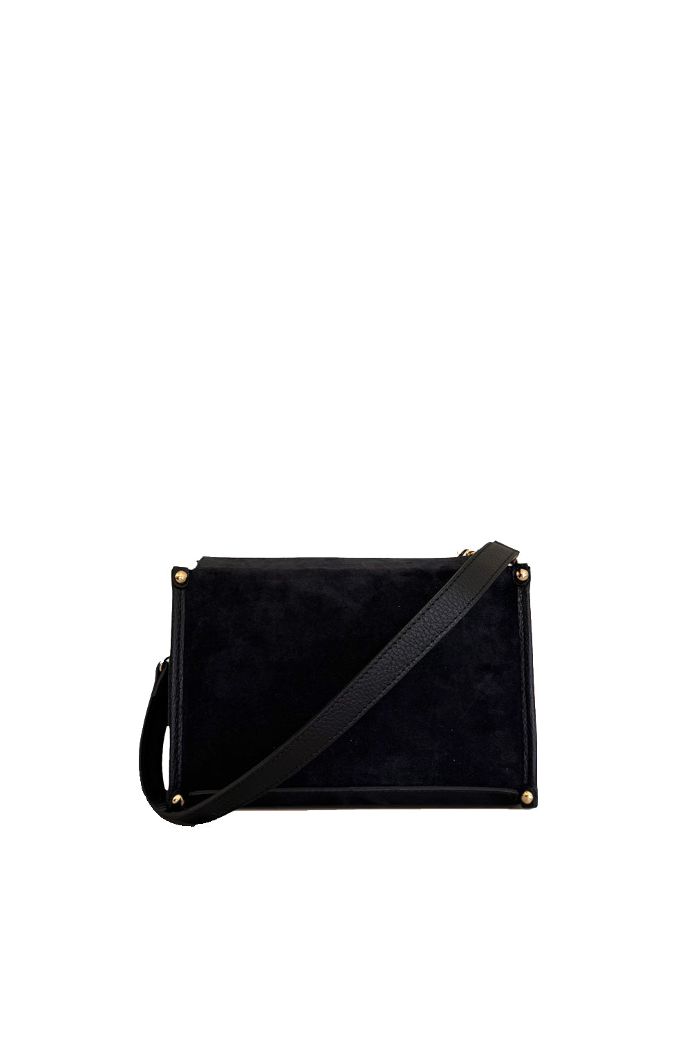 borsa a tracolla in pelle e camoscio IVY NERO Momà Luxury 