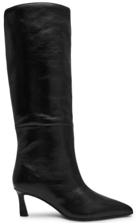 stivle al ginocchio tacco kitten LAVAN /BLACK CRINKLE PATENT Steve Madden 