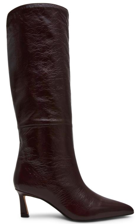 stivle al ginocchio tacco kitten LAVAN /WINE CRINKLE PATENT Steve Madden 