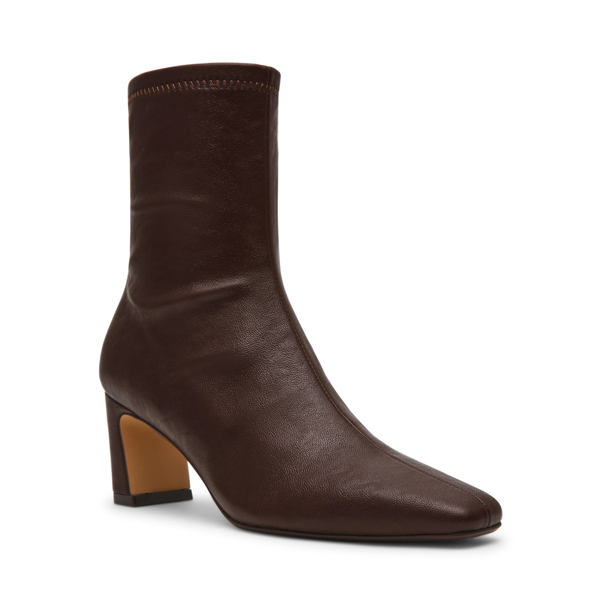 stivaletto tacco largo WILLAH /BROWN LEATHER Steve Madden 