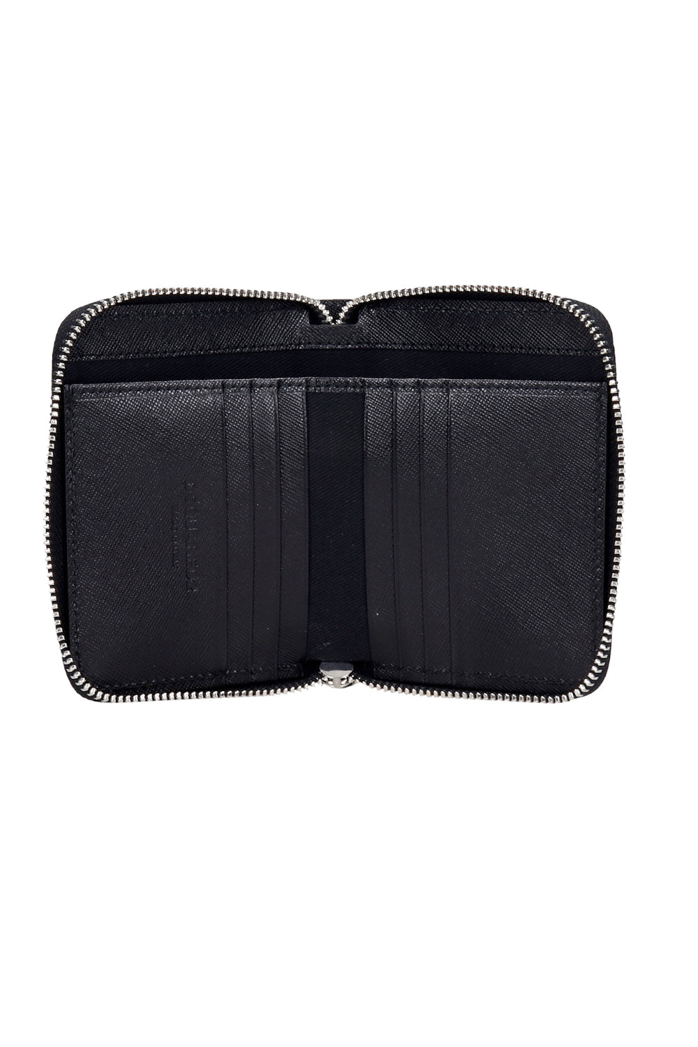 Portafoglio Dsquared2 in Pelle Nera con Zip  Compatto con Logo WAM000 901501209NERO Dsquared2 