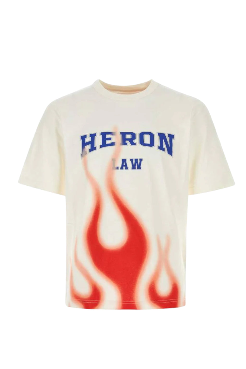 T-shirt Law Flames Heron Preston bianca in cotone con stampa fiamme HMAA032S23JER007 /0125 Heron Preston 