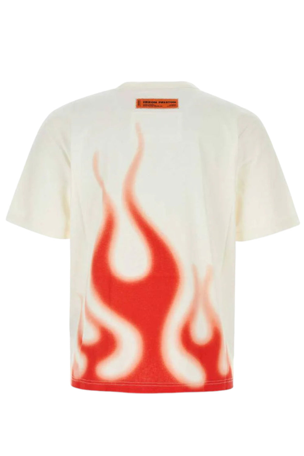T-shirt Law Flames Heron Preston bianca in cotone con stampa fiamme HMAA032S23JER007 /0125 Heron Preston 