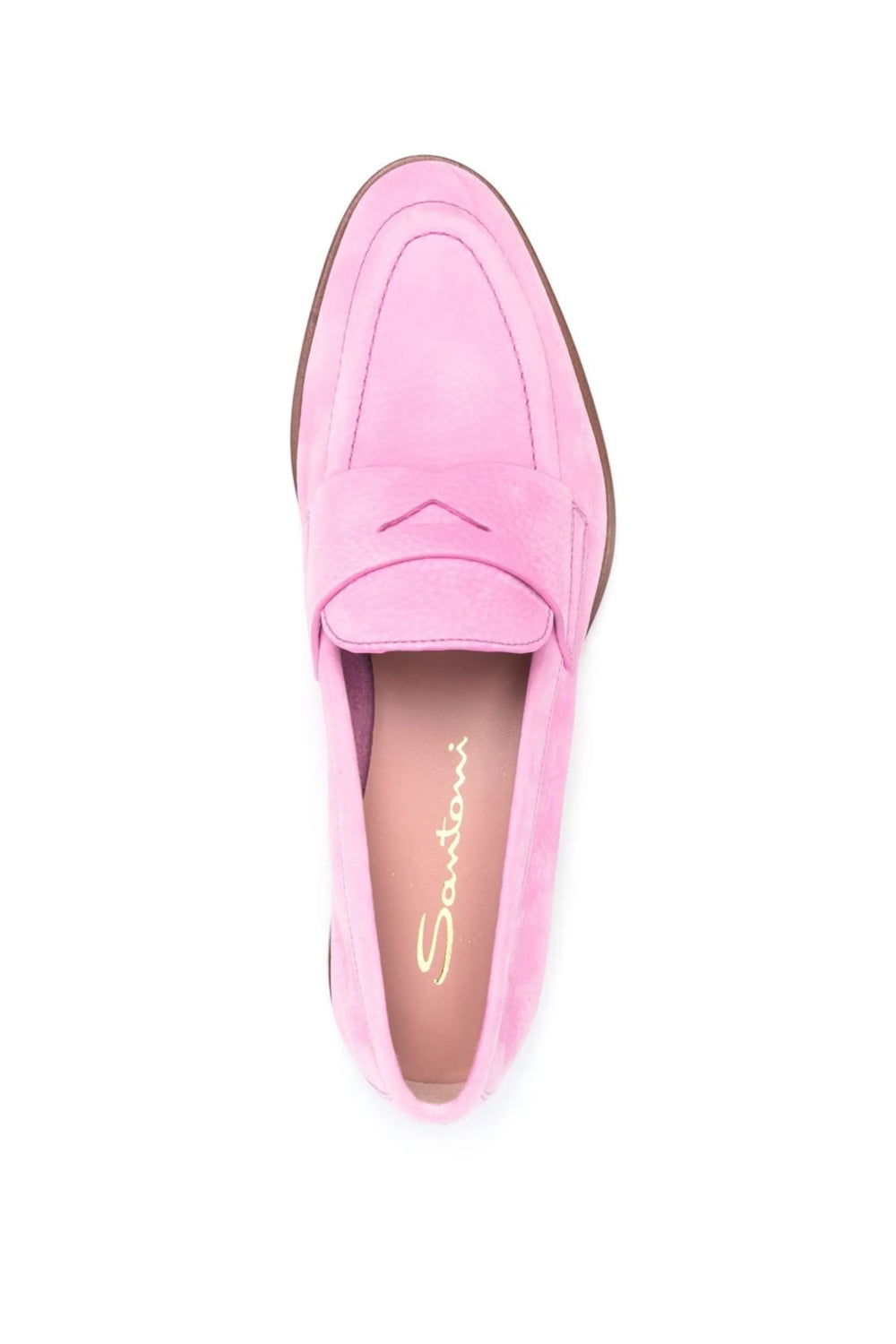 Mocassino Santoni in Nabuk Rosa  Linea Formale con Fondo in Cuoio WUSF59962HAFSPRXQ34 ROSA Santoni 