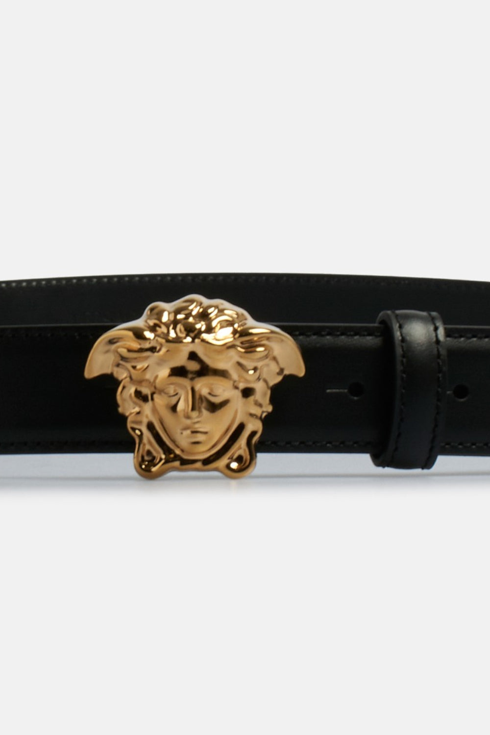 Cintura Versace La Medusa in Pelle Nera  Fibbia Oro Iconica DCU4747 DVTP1KV041 Versace 