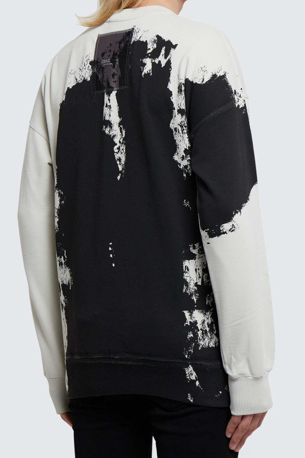 Felpa Uomo A COLD WALL Bianco e Nero Effetto Distressed  Streetwear Contemporaneo ACWMW087 /BLACK A-COLD-WALL 