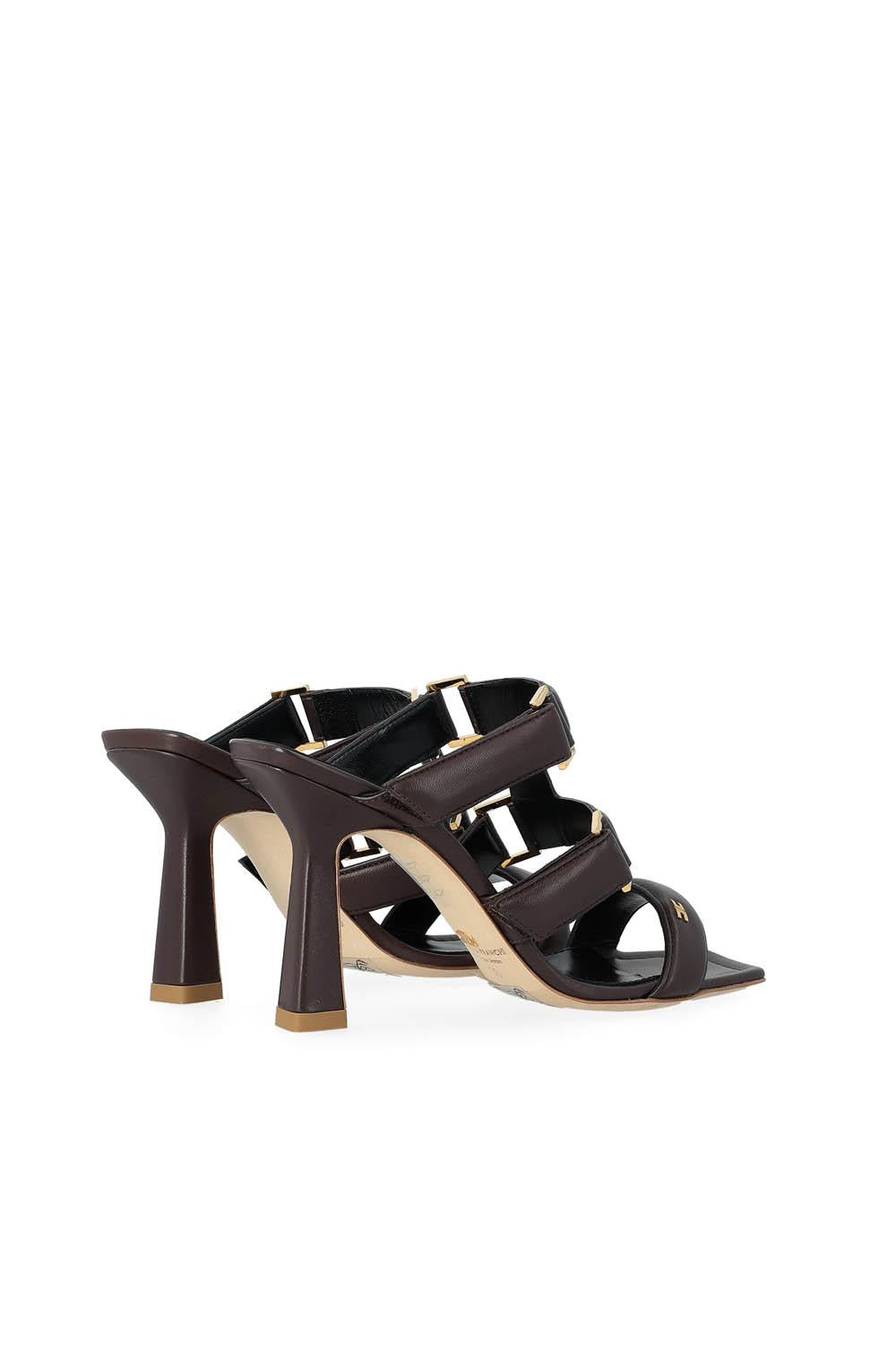 Sandali in Pelle Nappa con Dettagli Logo SA44L 62E2644 Elisabetta Franchi 