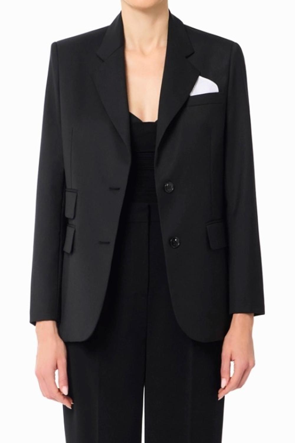 Giacca Monopetto In Fresco Lana con Pochette GI163 56E3110 Elisabetta Franchi 