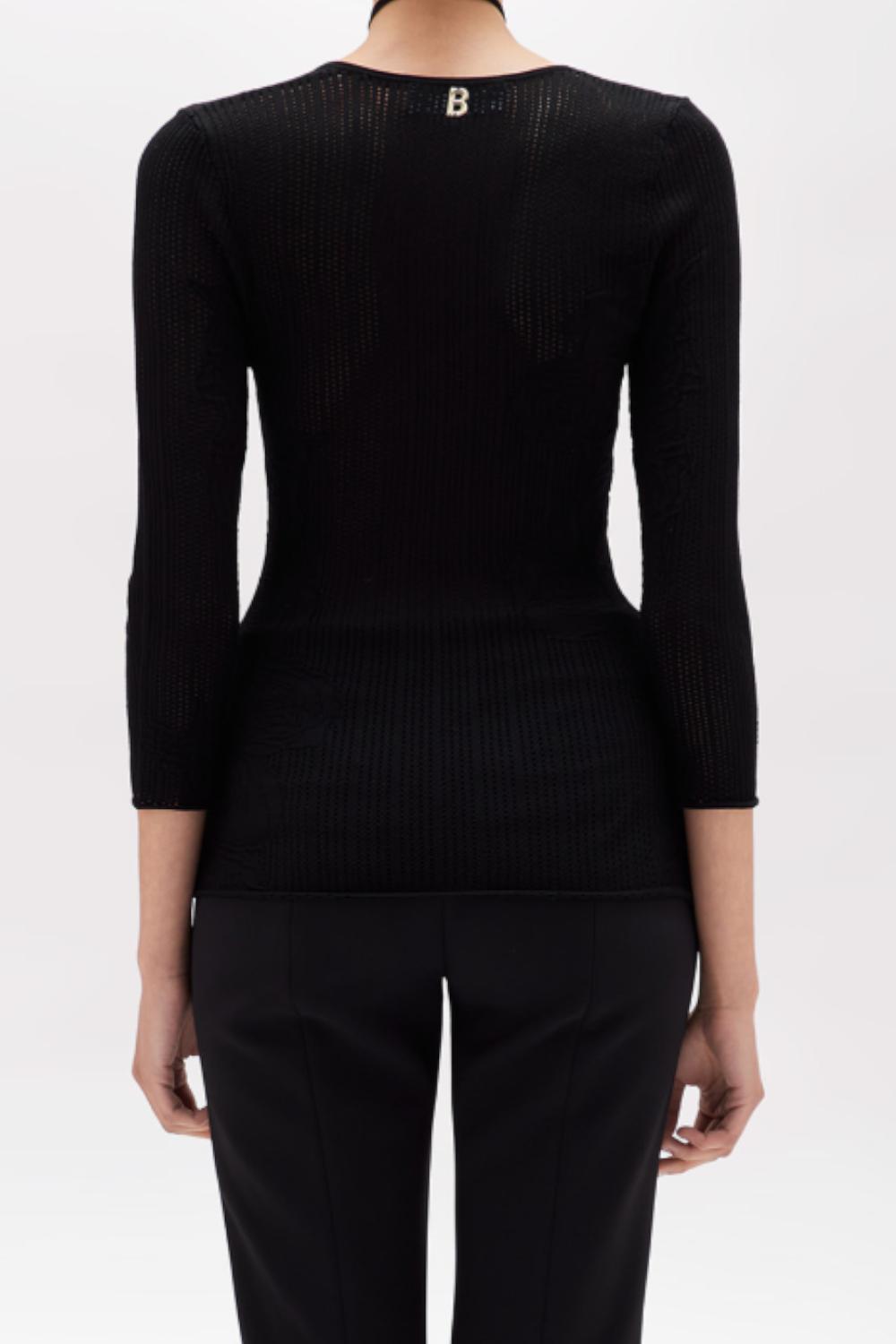 MAGLIA FITTED CON MOTIVO FLOREALE<BR/> RA5011 MS99E22222 Blugirl 