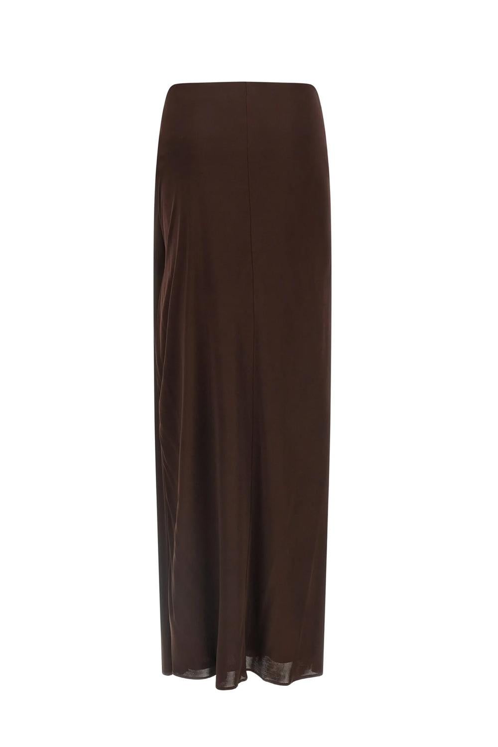 Gonna lunga in jersey di viscosa lucida con spacco laterale GO166 61E2644 Elisabetta Franchi 