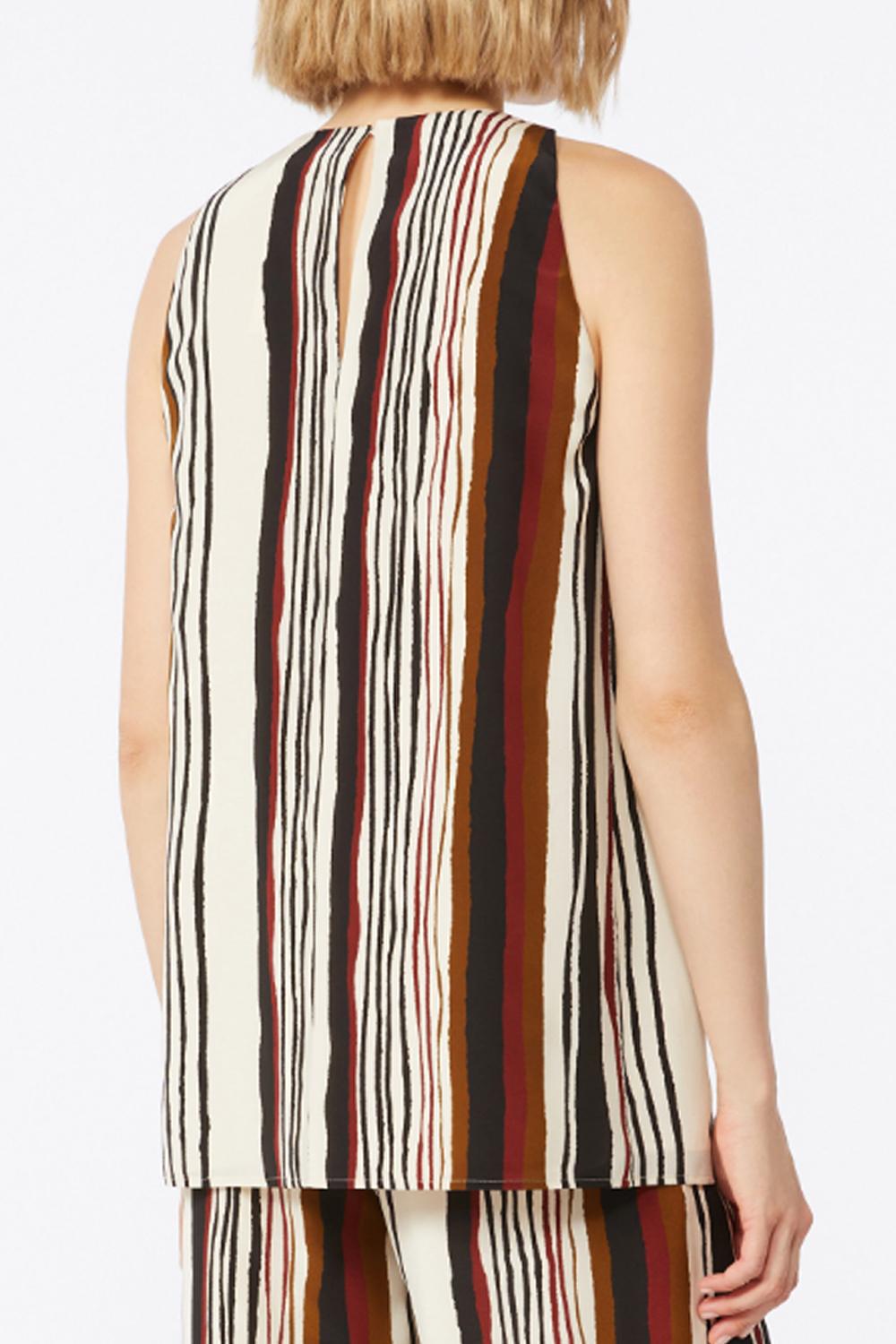 Top in crêpe de Chine di seta stampata MSTANCORA 002MATTONE ROSSO Max Mara Studio 