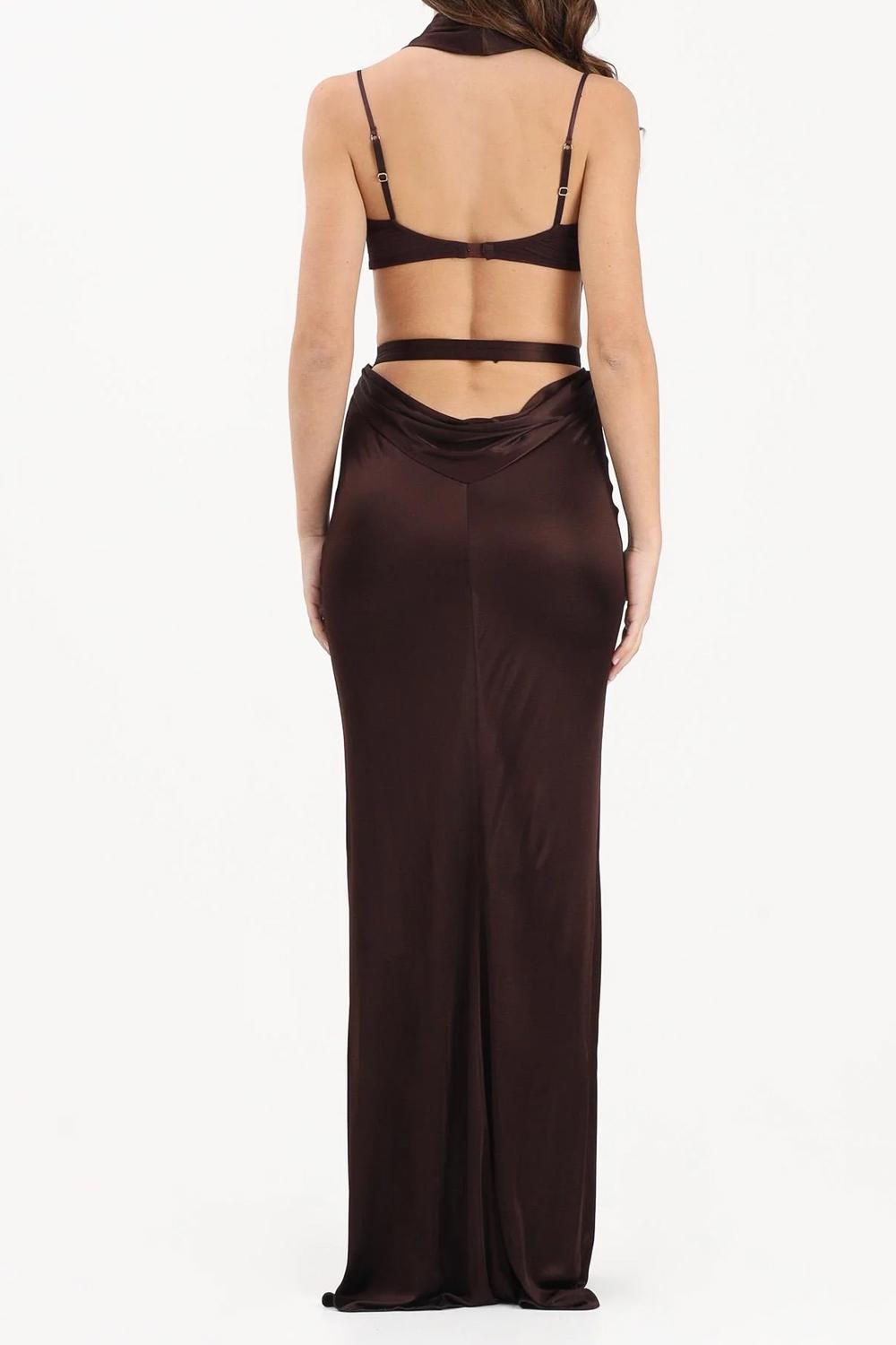 Abito Red Carpet in jersey di viscosa lucida ABR13 61E2644 Elisabetta Franchi 