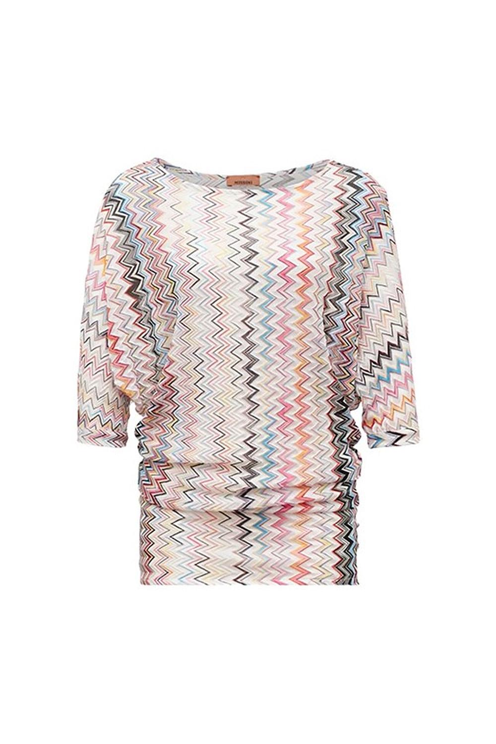 top manica 3/4 scollo largo a barca fantasia chevron iconica missoni MC25SK02 BR012VSM9QG Missoni 