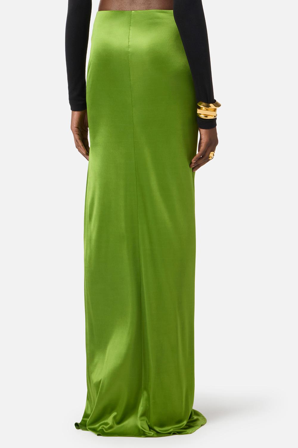 Gonna lunga in jersey di viscosa lucida con spacco laterale GO166 61E2EV3 Elisabetta Franchi 