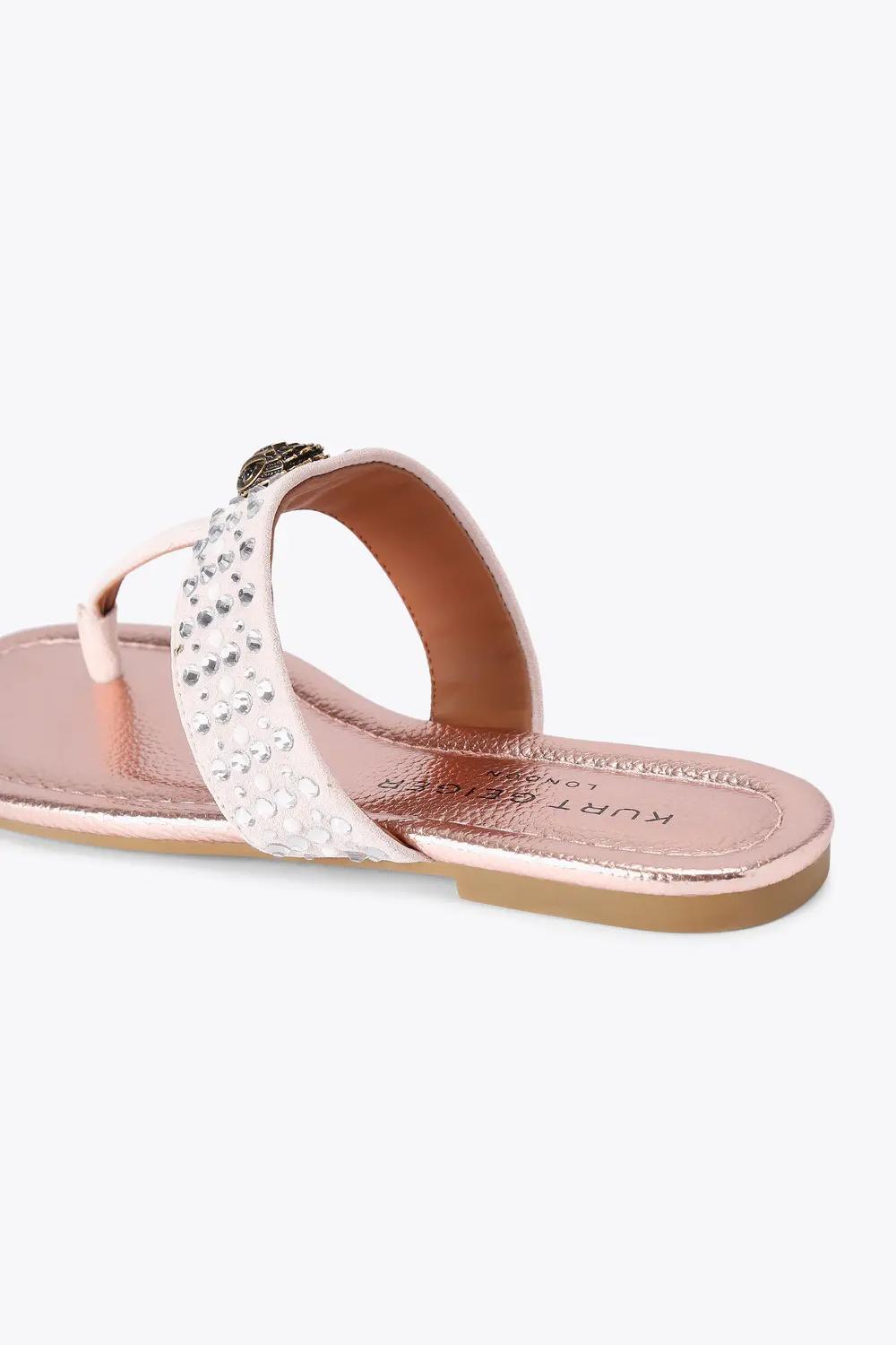 Sandalo Kensington Crystal T-Bar in pelle scamosciata 5385253209 /PINK Kurt Geiger London 