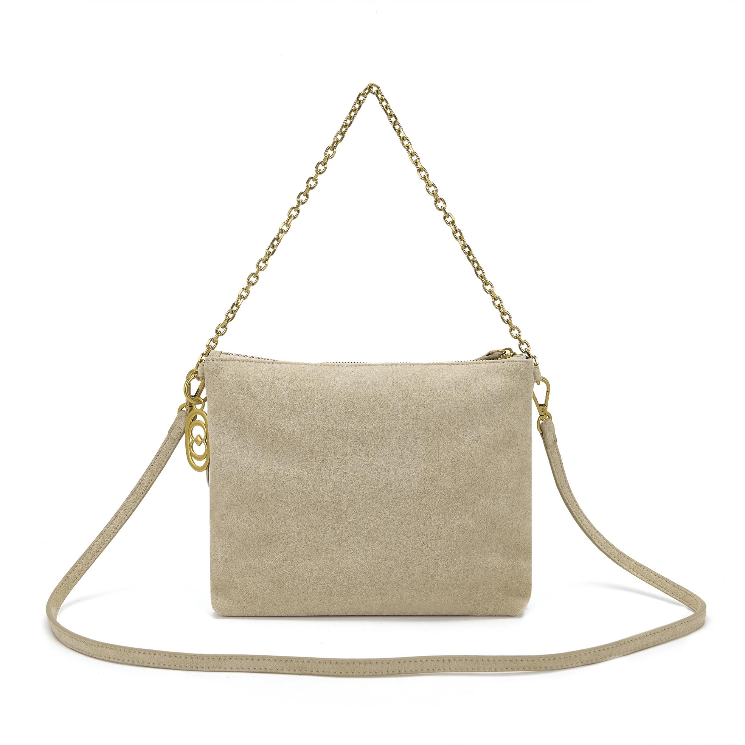 NIGHT ED. FRINGES&STRASS POCHETTE MICROFIBER 161M-KY-813-MIF /BEI La Carrie 