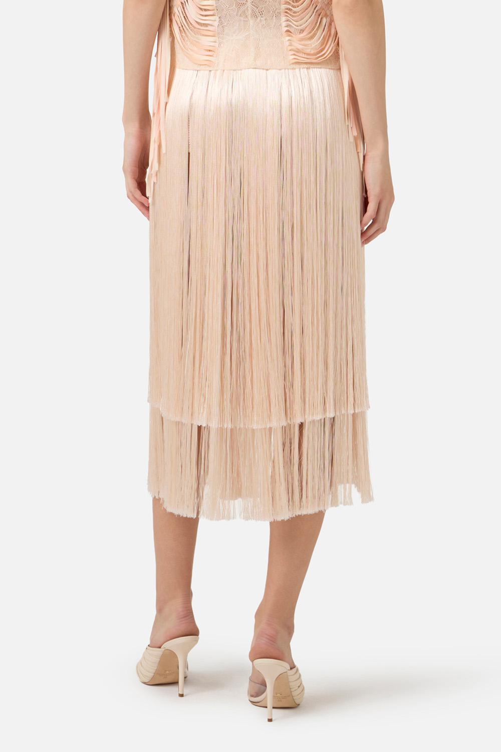 Gonna con frange GO196 63E2EA1 Elisabetta Franchi 