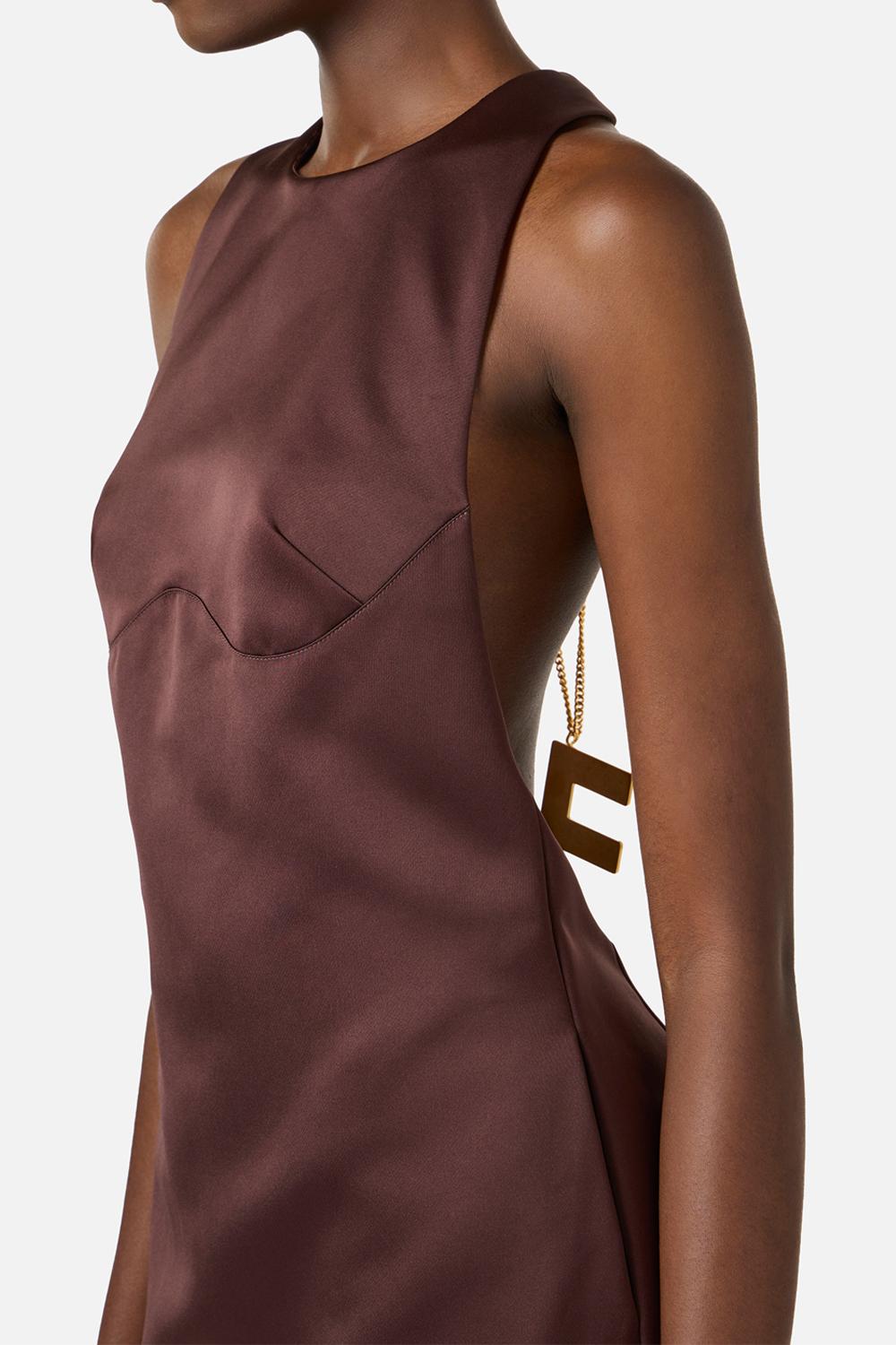 Mini abito in duchesse con collana AB871 62E2644 Elisabetta Franchi 