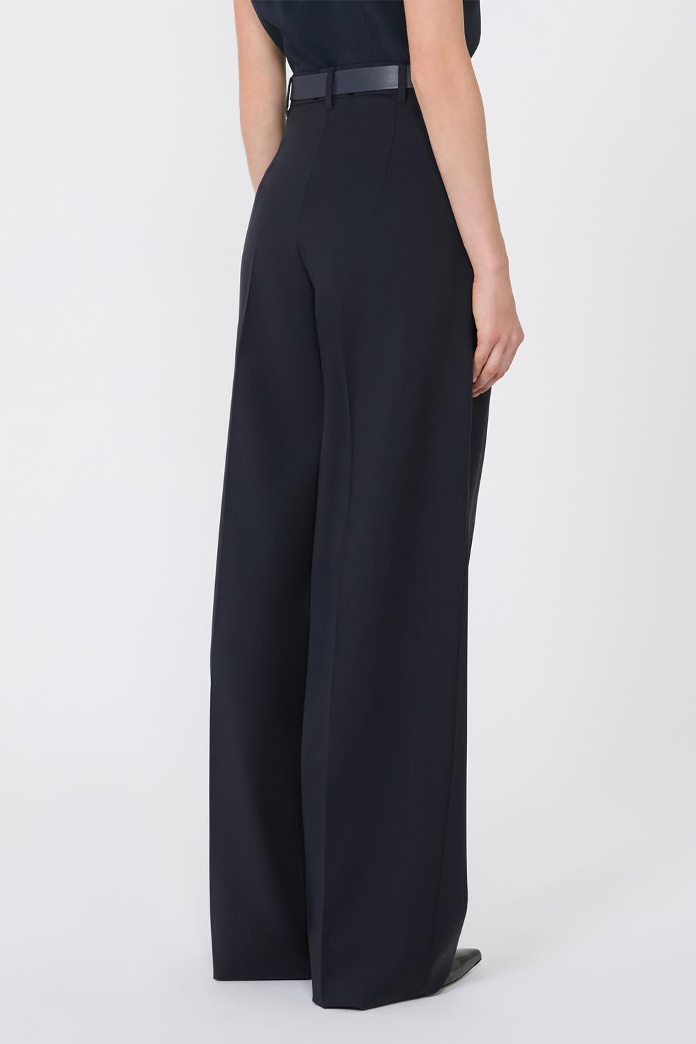 Pantalone in tela di lana<BR/> BERGAMO 028BLU NOTTE Max Mara Studio 
