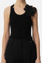 Canotta a costine con fiore<BR/> TK29B 51E2110 Elisabetta Franchi 