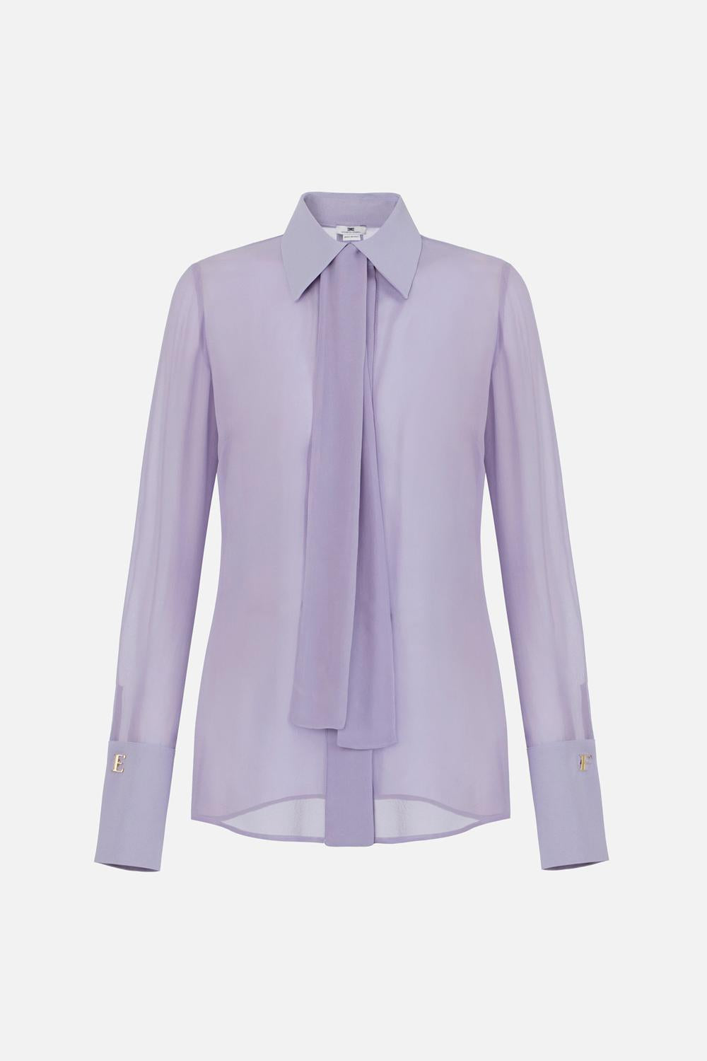 Camicia in georgette e crêpe con fusciacca CA148 61E2EV7 Elisabetta Franchi 