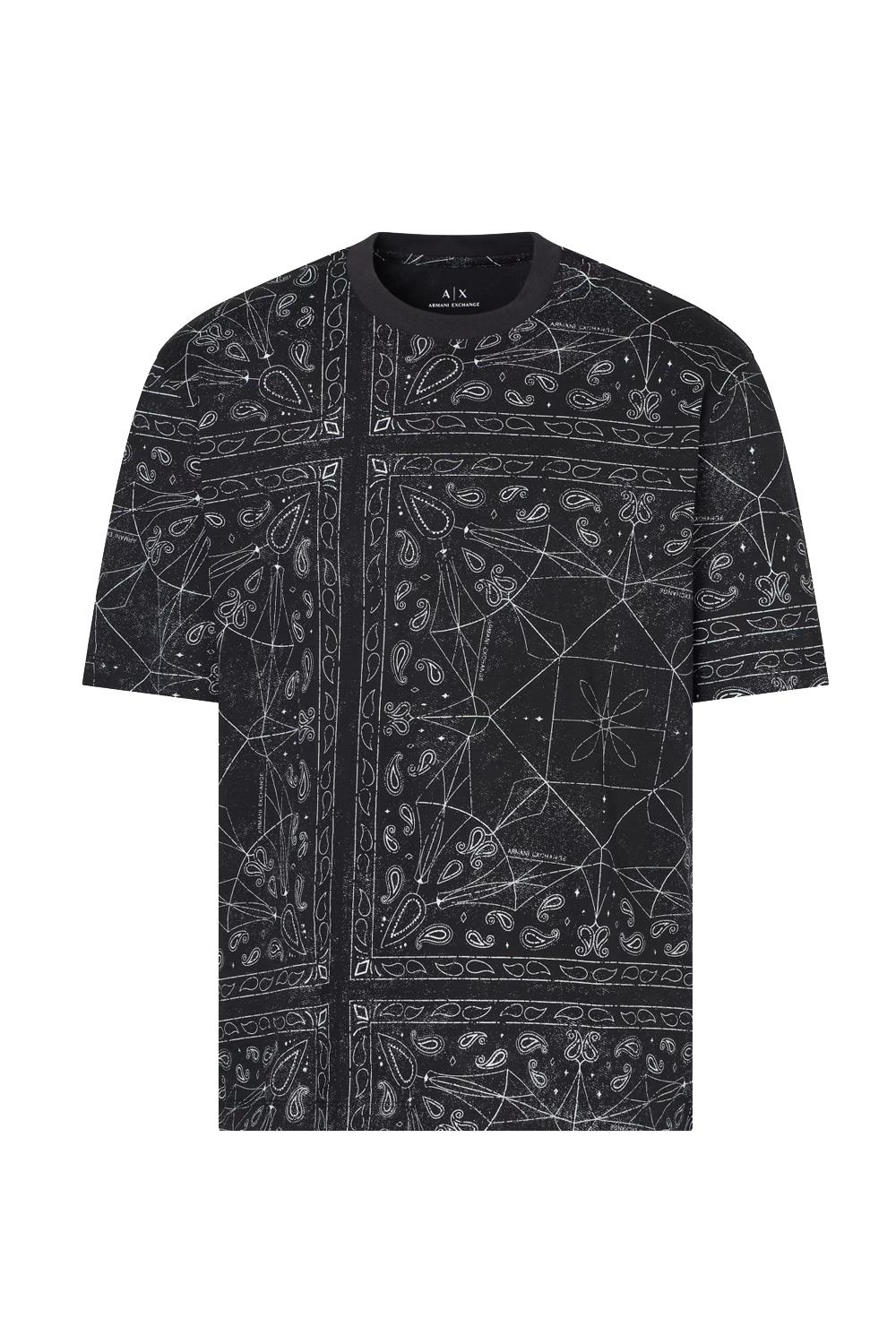 t-shirt in cotone fantasia bandana vestibilità regular XM000785 AF10356FC040 Armani Exchange 