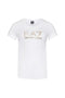 t-shirt basica in cotone con logo grande gold metal strass 8NTT67 TJDQZU0005 EA7 Emporio Armani 