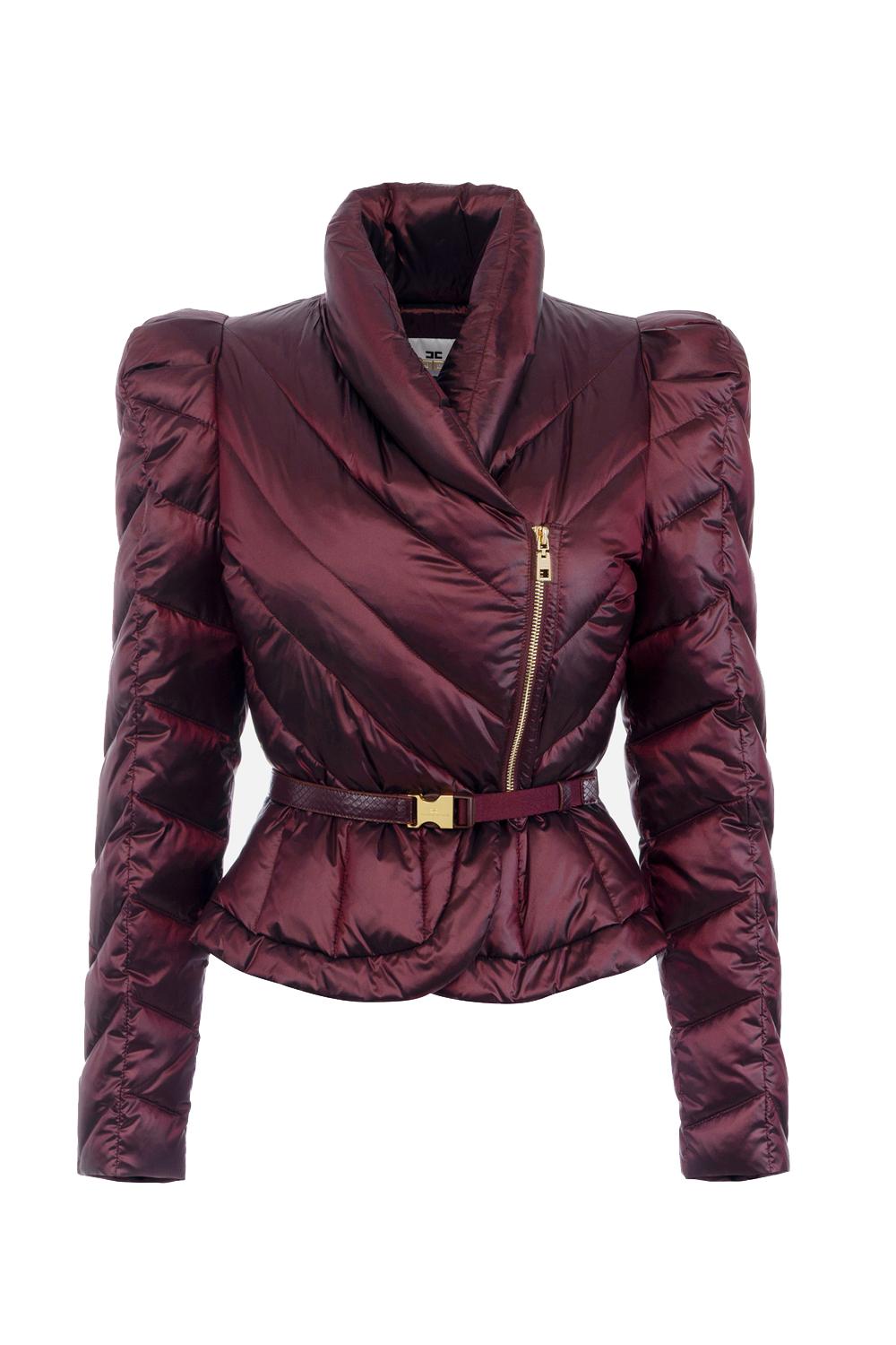 Piumino in tessuto vela con baschina<BR/> PI89Z 56E2EA4 Elisabetta Franchi 