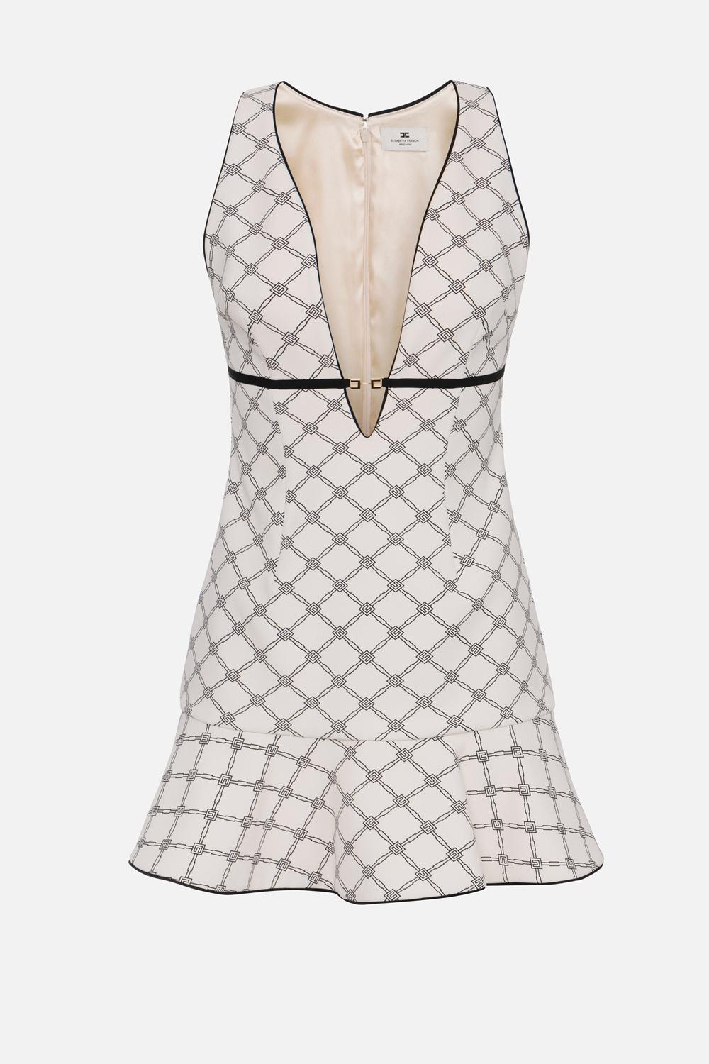 Abito in crêpe con stampa a losanghe<BR/> ABS22 51E2E84 Elisabetta Franchi 