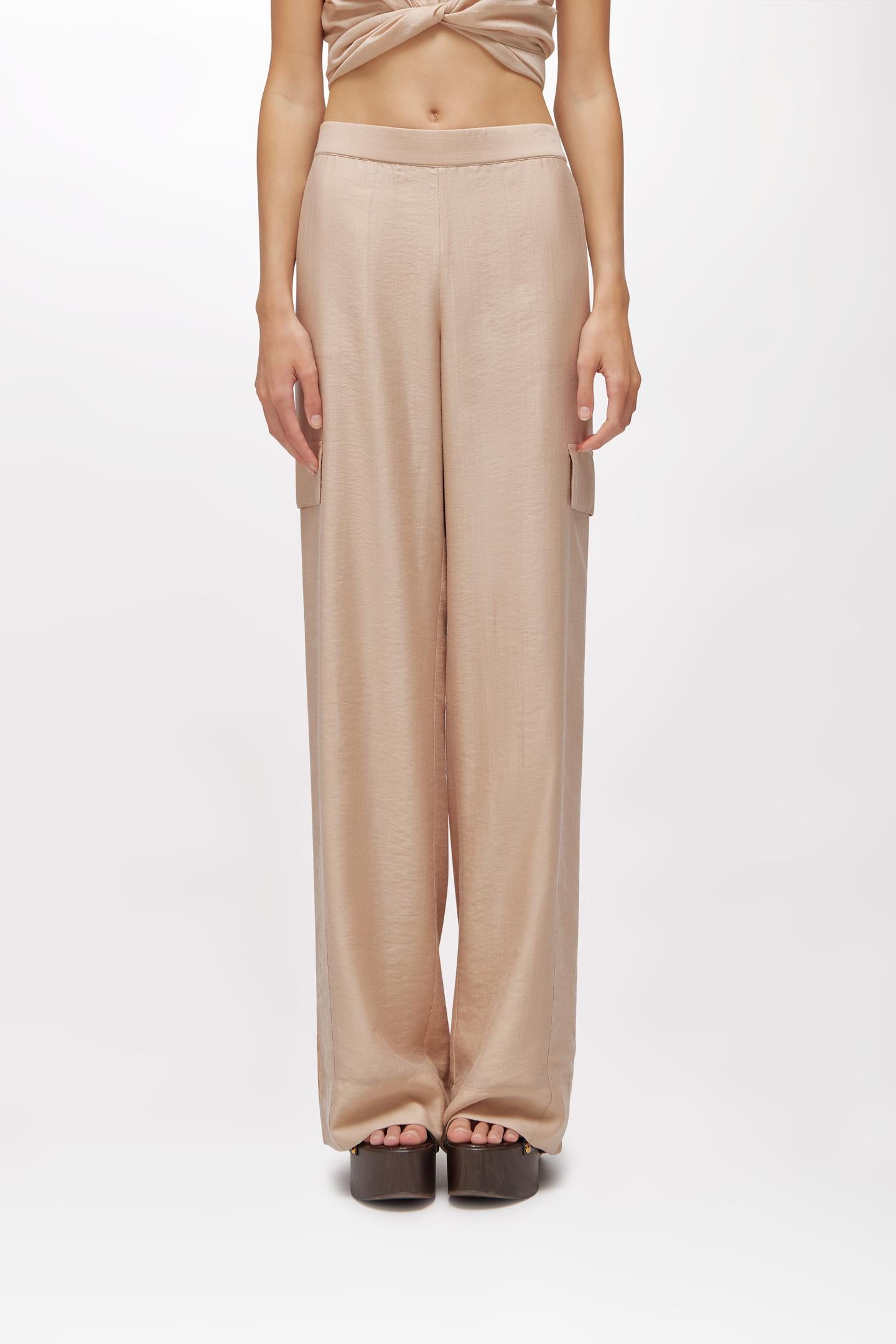 PANTALONI AMPI IN LYOCELL E PIZZO RA6061 T486A61212 Blugirl 