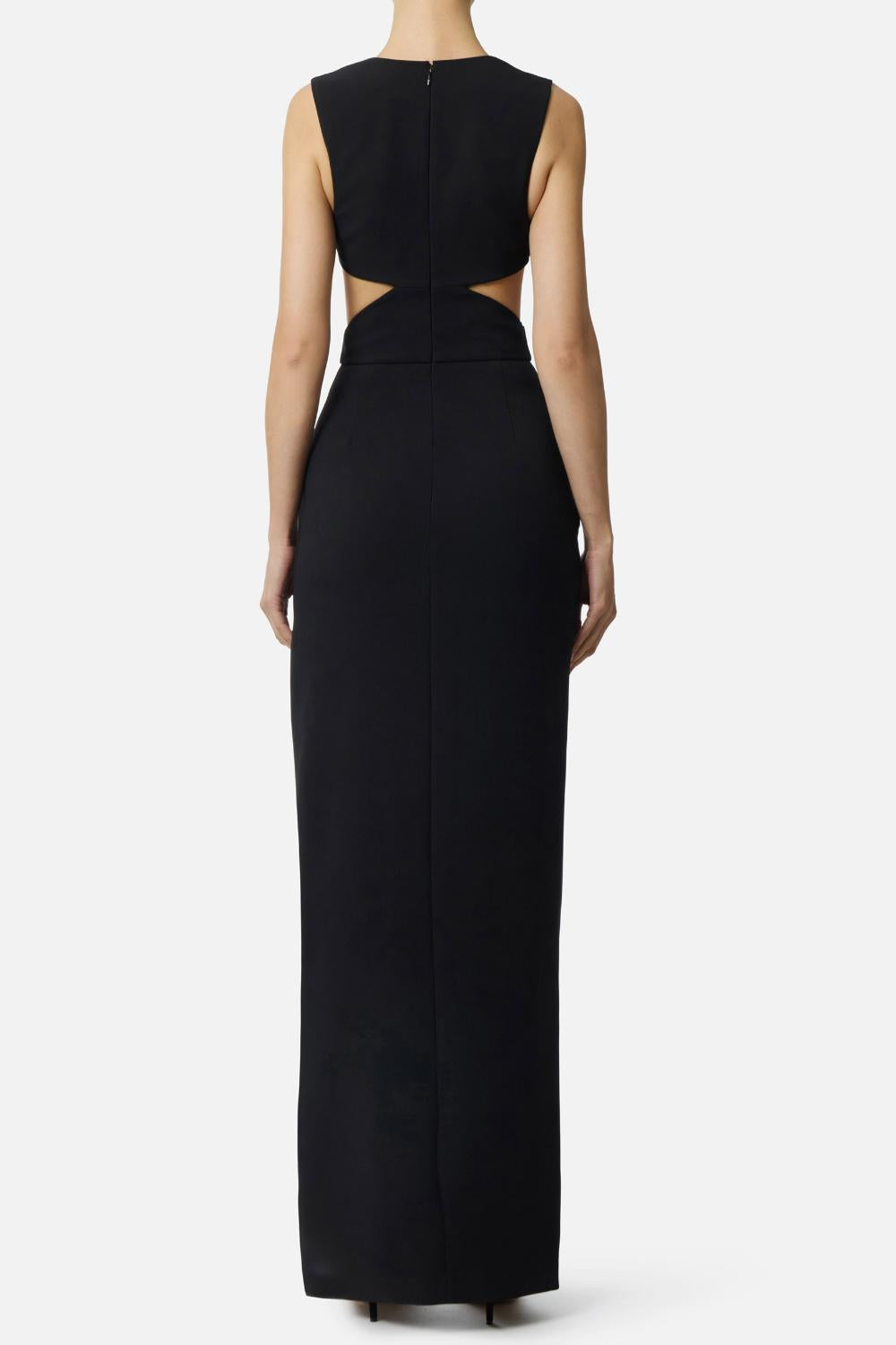 Abito da Sera Elisabetta Franchi in Crêpe con Cut-Out e Spacco Laterale ABR02 61E2110 Elisabetta Franchi 