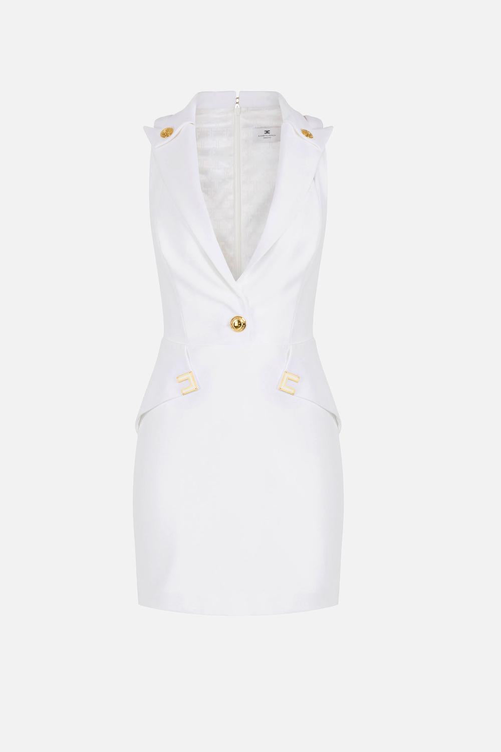 Mini Abito Elisabetta Franchi in Doppio Crêpe Stretch con Rever a Lancia AB924 61E2360 Elisabetta Franchi 