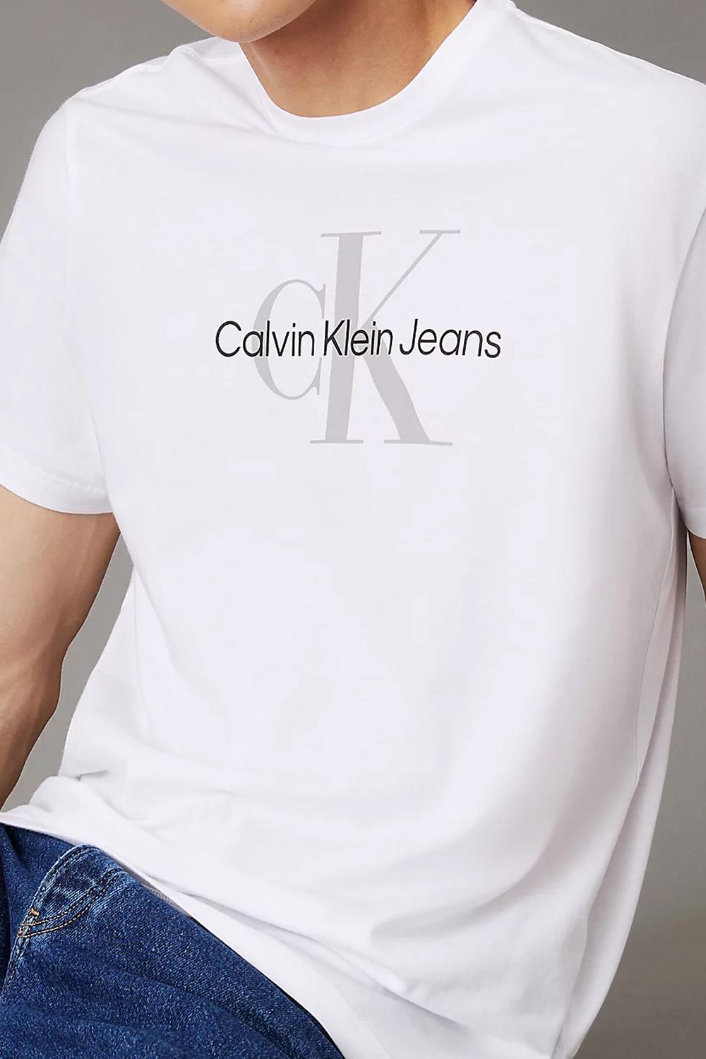 T-shirt con monogramma CK<BR/> 00040EM286 YAA Calvin Klein 